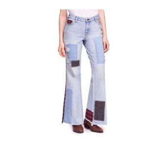 Patchwork Flare Women Jeans